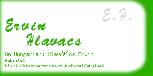 ervin hlavacs business card